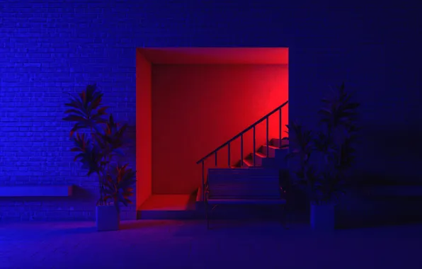 Home, stage, bench, entrance