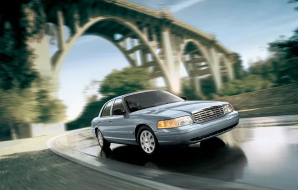 Picture Ford, Car, Speed, Bridge, Crown Victoria