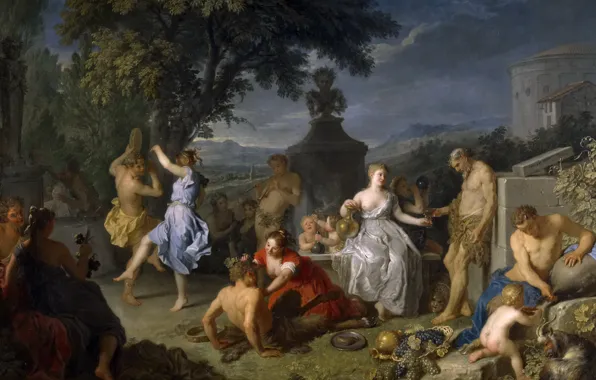 Picture, mythology, Michel-Ange Houasse, Orgy