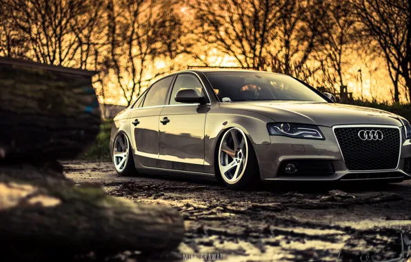 Audi, The evening, Auto, Audi, Machine, Dirt, Sedan, Car