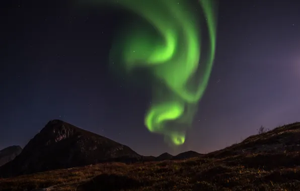 Mountains, Northern lights, mountain, aurora borealis, dancing aurora, dancing Aurora