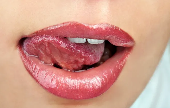 Picture Red, lips, tongue, teeth