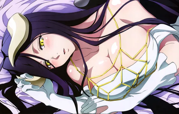 Picture Overlord, anime, art, Albedo