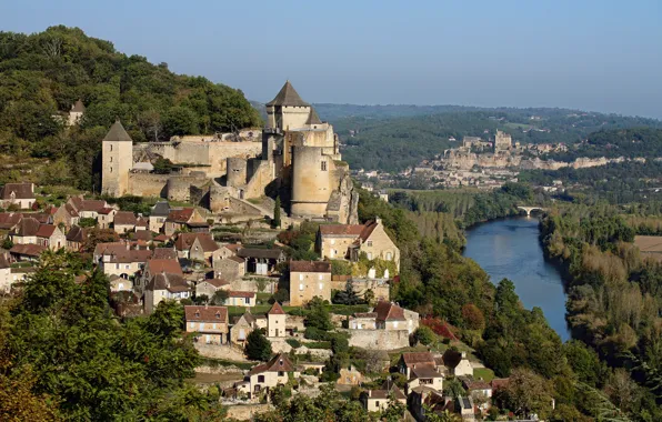 Picture the city, France, Dordogne, castle Beynac, the castle of Castelnau, Beynac-et-Cazenac