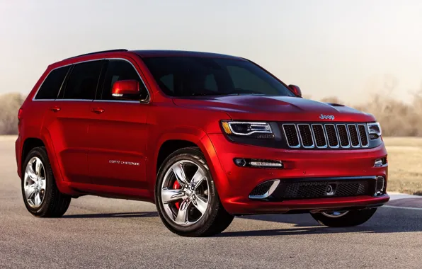 Red, jeep, SRT, Jeep, Grand Cherokee, 2014
