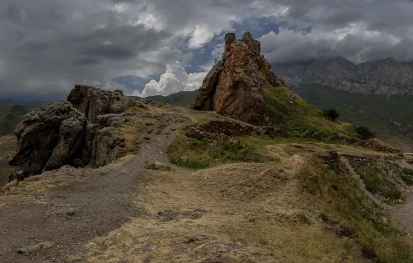 Clouds, mountains, space, the beauty of nature, mountain landscape, Marat Kuchkaev, Bezengi Gorge