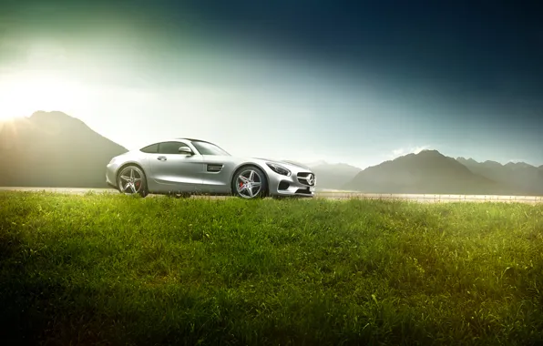 Mercedes-Benz, Grass, AMG, Sun, Supercar, Exotic, Ligth, GT S