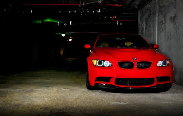 Picture red, BMW, BMW, Parking, red, E92, the front part