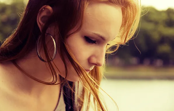 Eyes, girl, beauty, red, girl