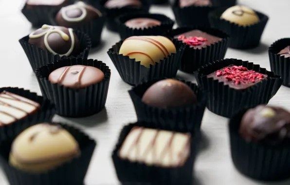 White, background, chocolate, candy