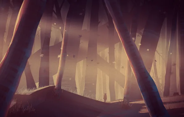 Picture forest, leaves, trees, Gaia