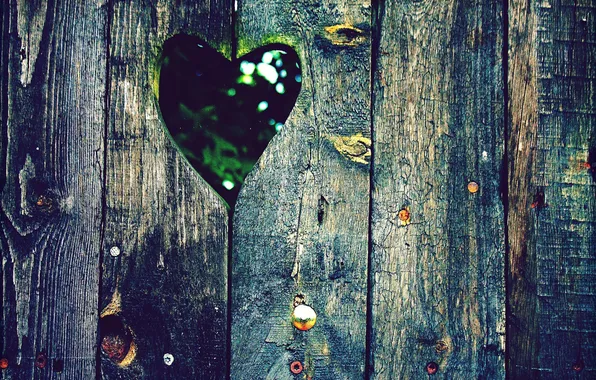 Picture color, photo, background, Wallpaper, heart, Board, the fence, different