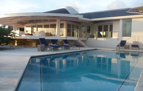 The city, Villa, pool, architecture, terrace