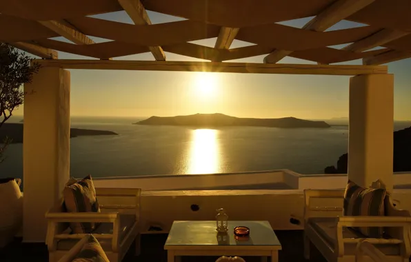 Summer, stay, view, Greece, panorama, resort, Notio Aigaio, Thira