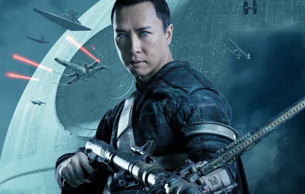 Picture space, weapons, fiction, planet, lasers, poster, spaceships, Donnie Yen