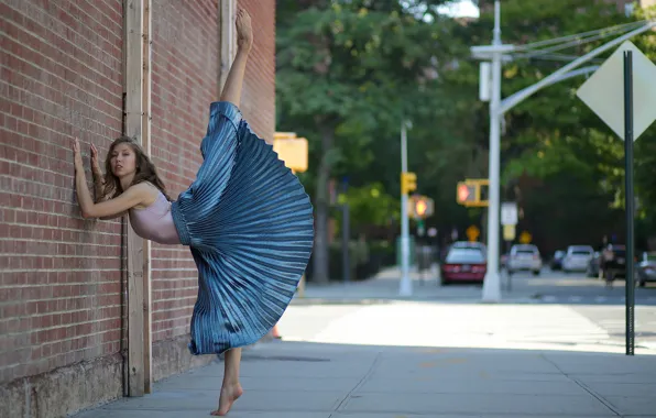 Picture girl, face, wall, street, skirt, legs, Sidney
