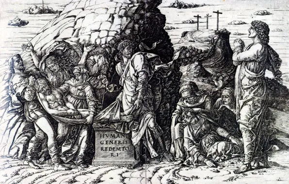 Picture 1475, Andrea Mantegna, Burin, Tomb in Width, The Implementation of the