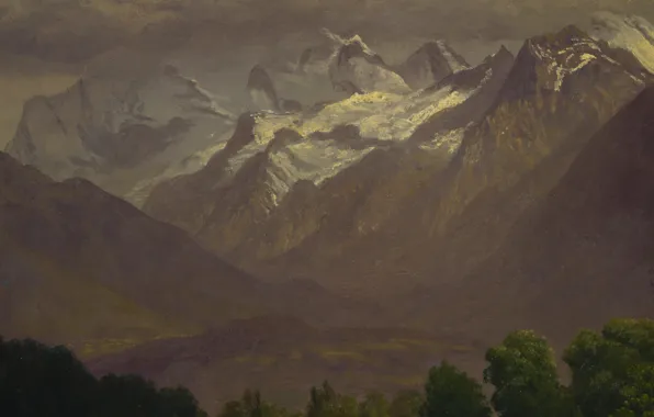 Landscape, picture, Albert Bierstadt, In The High Mountains