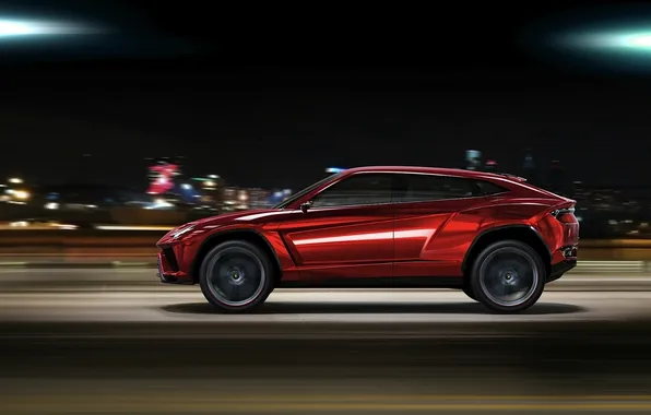 Night, the city, SUV, Lamborghini Urus Concept 2012