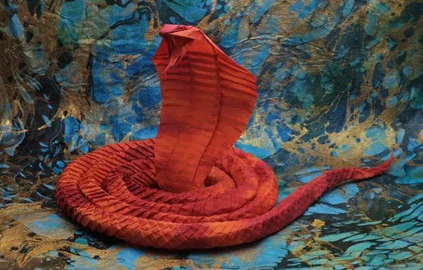 Picture paper, origami, The King Cobra