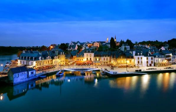Picture lights, the Department of Morbihan, Åre, Brittany, twilight, France, home