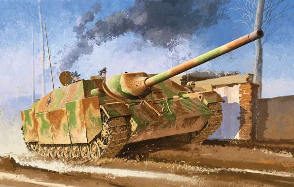 Picture war, tank, ww2, german tank, SPG jagdpanzer IV