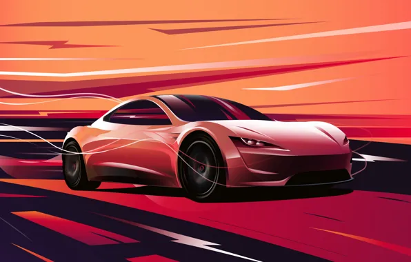 Roadster, art, art, Tesla, 2020