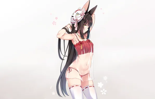 Girl, sexy, lingerie, cleavage, panties, thighhighs, long hair, boobs