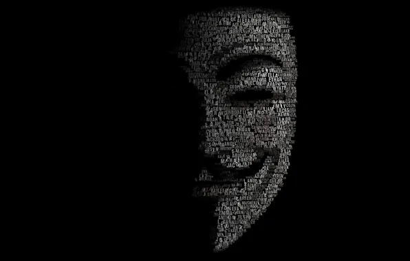 Picture background, attack, mask, words, Anonymous, anonymous, hacker