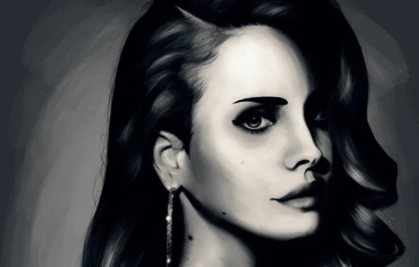 Girl, close-up, portrait, Lana del Ray