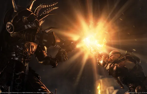 Light, flash, the demon, warrior, Warhammer, fight