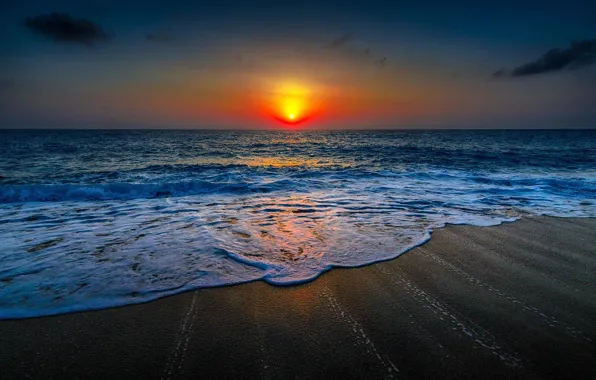 Picture sea, the evening, shore, sunset