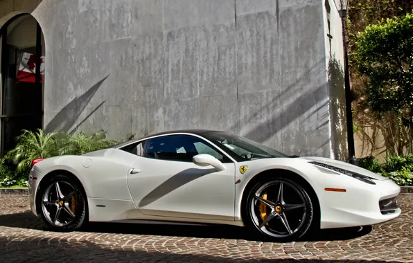 White, Ferrari, white, Ferrari, 458, Italia