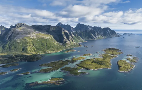 Water, Islands, landscape, mountains, panorama, landscape, panorama, water