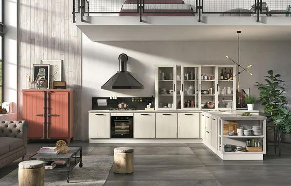 Style, Villa, interior, Italy, kitchen, living room, dining room, Italian design