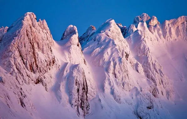 Snow, mountains, Spain, Asturias, The Picos de Europa