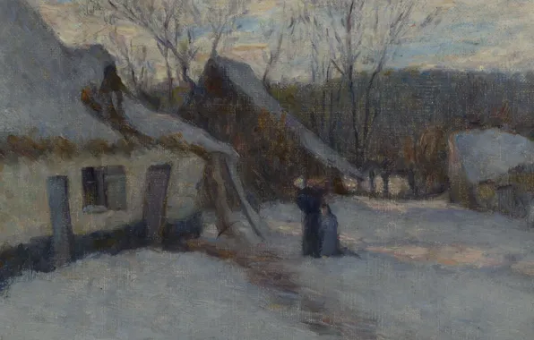 Picture winter, picture, Henry Le Sedane Products, Henri Le Sidane, The Snowy Landscape. Étaples