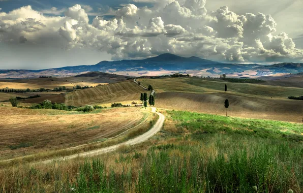 Wallpaper summer, Tuscany, clouds