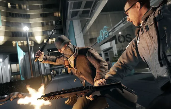 Gun, street, fight, cap, lane, Ubisoft, Watch Dogs