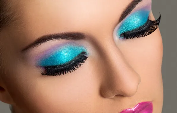 Model, female, eyelashes, makeup, eyelids
