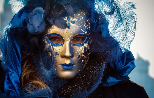 Feathers, mask, carnival, sequins, carnival mask