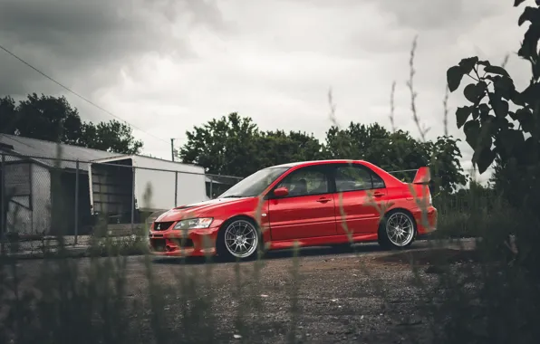 Mitsubishi, Lancer, Red, Evolution, Front, Lancer EVO