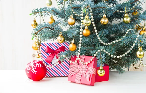 Balls, ball, spruce, Christmas, gifts, New year, tree, garland