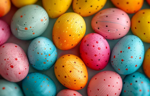 Holiday, bright, eggs, spring, Easter, colorful, a lot, painted