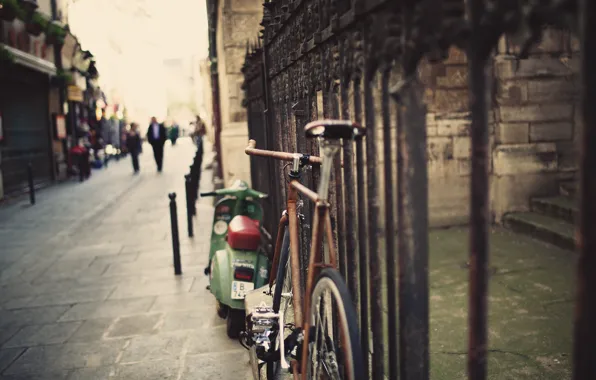 Road, bike, street, the fence, fence