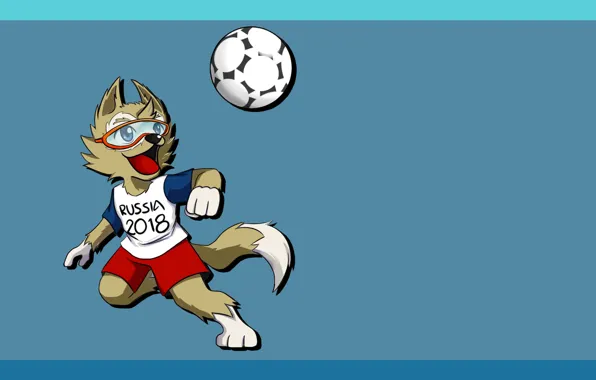 Picture The ball, Football, Wolf, Russia, Art, 2018, FIFA, FIFA