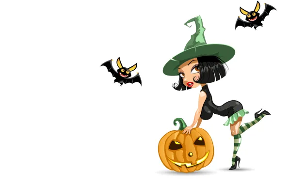 Picture holiday, pumpkin, bat, witch, Halloween, APR