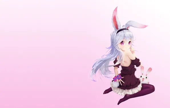 Picture holiday, gift, anime, art, Bunny, Valentine, heart, Valentine's Day