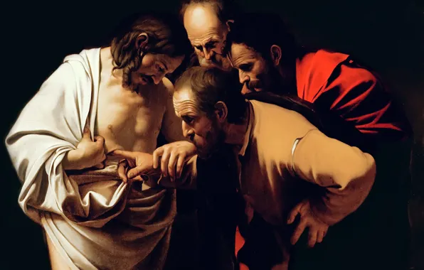 Picture, mythology, Michelangelo Merisi da Caravaggio, The Unbelief Of St. Thomas
