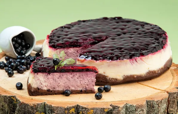 Berries, blueberries, cake, cheesecake